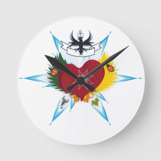 Horloge Ronde Coeur blessé par une flèche d'amour
