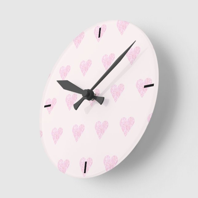 Horloge Ronde Coeur d'amour à deux tons (Angle)
