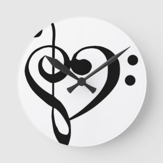 Horloge Ronde Coeur de clef de base de clef triple