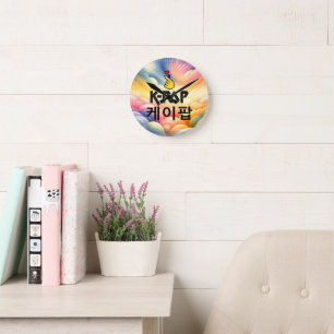 Horloge Ronde Coeur de doigt K-Pop : Montrez votre amour