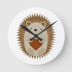 Horloge Ronde Coeur de hérisson