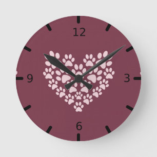 Horloge Ronde Coeur d'empreinte digitale