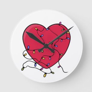 Horloge Ronde Coeur éclairé