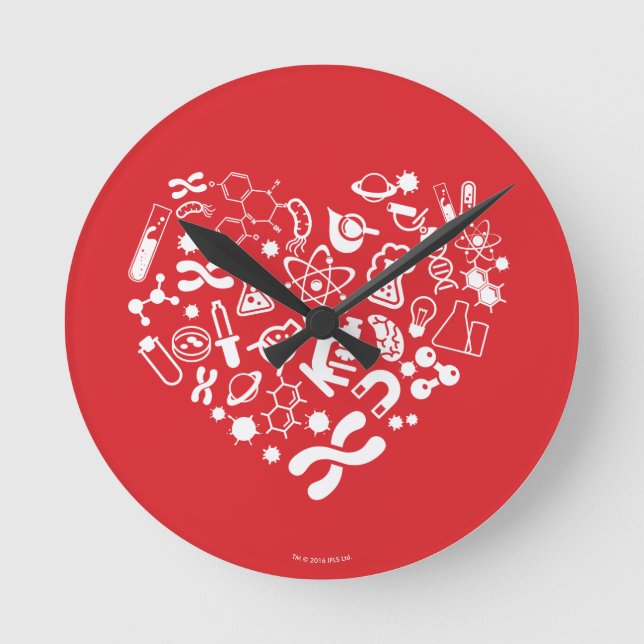 Horloge Ronde Coeur Espace Et Science (Recto)