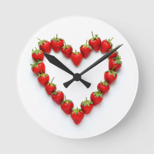 Horloge Ronde Coeur fraise