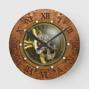 Horloge Ronde Coeur mécanique Steampunk
