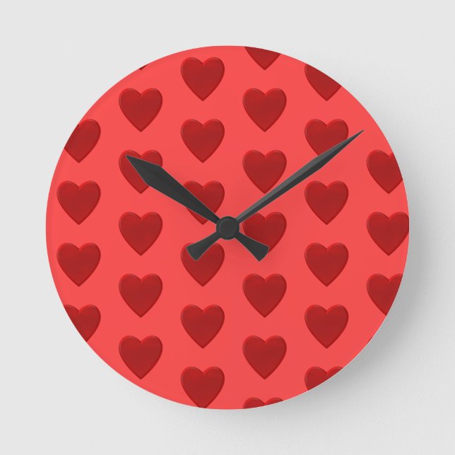 Horloge Ronde Cœur rouge (Recto)