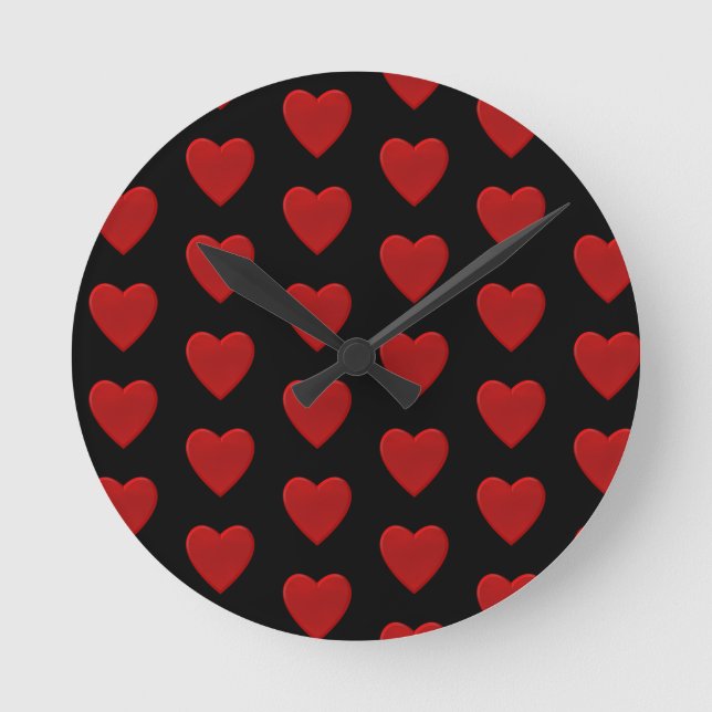 Horloge Ronde Cœur Rouge (Recto)