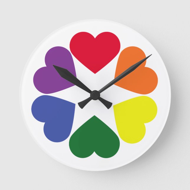 Horloge Ronde Coeurs de fierté de LGBT (Recto)