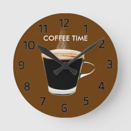 Horloge Ronde Coffee Time Wall Clock