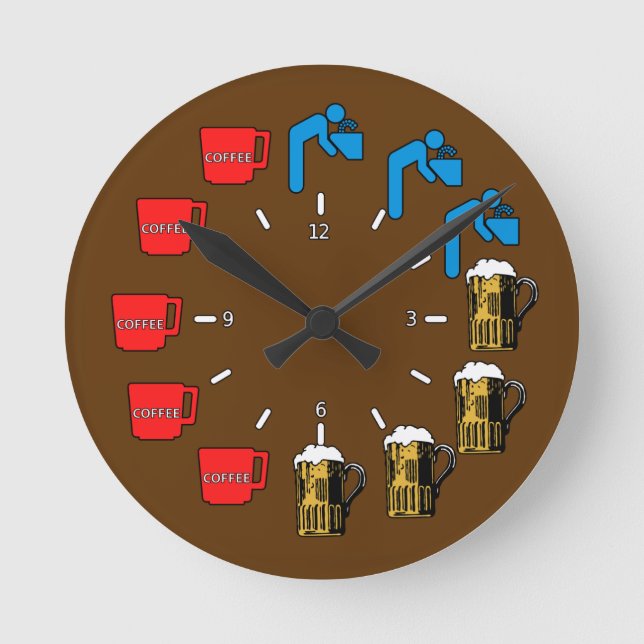 Horloge Ronde Coffee Water Beer Beverages (Recto)