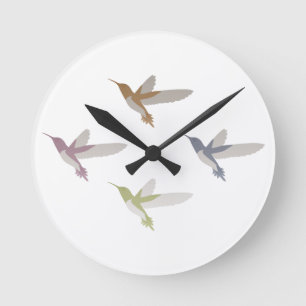 Horloge Ronde Colibris Colorés