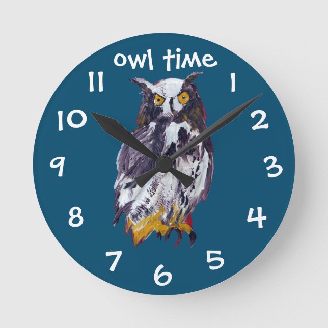 Horloge Ronde Collection de manie de hibou (Recto)