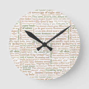 Horloge Ronde Collection Insultes Shakespeare