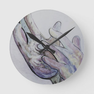 Horloge Ronde Coloration de denim d'ASL Jésus
