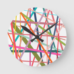 Horloge Ronde Colorful Lines 