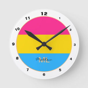 Horloge Ronde Communauté de drapeau et de fierté transexuelle /