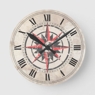 Horloge Ronde Compass Rose with Globe