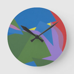 Horloge Ronde Composition abstraite ronde et discrète sur cadran