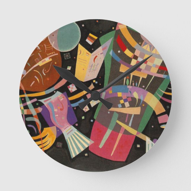 Horloge Ronde Composition Kandinsky X Oeuvre Abstraite (Recto)
