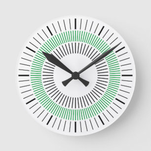 Horloge Ronde Concentric Rays - Green