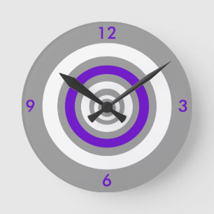 Horloge Ronde Concentrique - violet