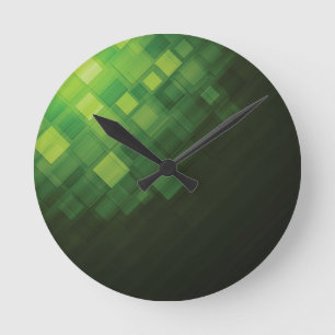 Horloge Ronde Conception abstraite verte de technologie