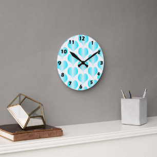 Horloge Ronde Conception Blue Hearts