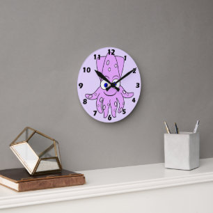 Horloge Ronde Conception de calmar violet