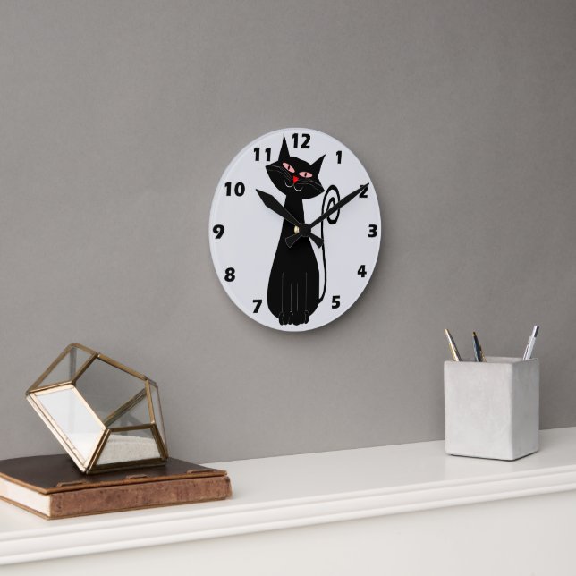 Horloge Ronde Conception de chat (Bureau)