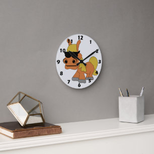 Horloge Ronde Conception de cheval