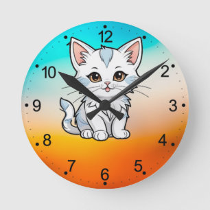 Horloge Ronde Conception de dessin en ligne de dessin animé de c
