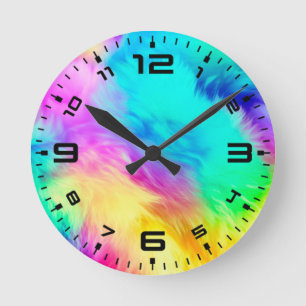 Horloge Ronde Conception de fond de texture de fourrure moelleus
