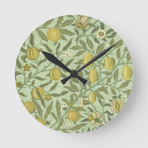 Horloge Ronde Conception de fruit de grenade de William Morris
