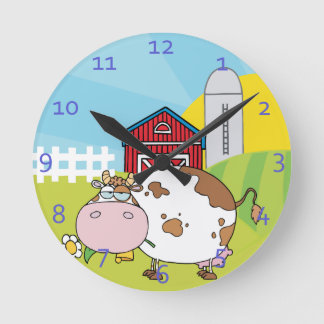 Horloge Ronde Conception de la vache country