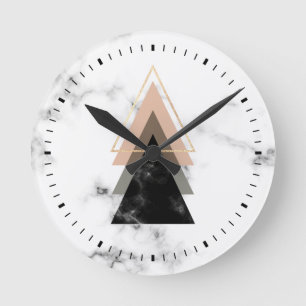 Horloge Ronde Conception de marbre en pastel d'impression