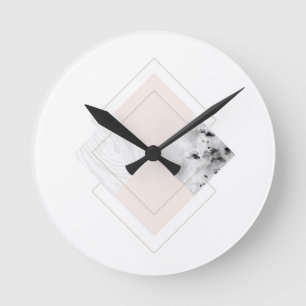 Horloge Ronde Conception de marbre géométrique