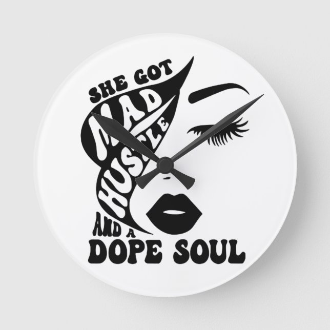 Horloge Ronde Conception de Noël Hustle pour autonomiser les fem (Recto)