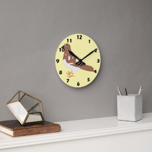 Horloge Ronde Conception de pigeon brun