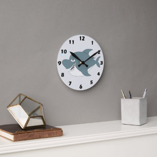 Horloge Ronde Conception de requin