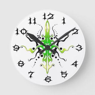 Horloge Ronde Conception de tatouage Tribal Masque Abstrait - ve