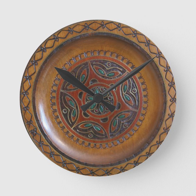 Horloge Ronde Conception de tôles polonaises en bois (Recto)