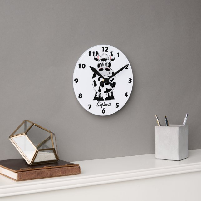Horloge Ronde Conception de vache (Bureau)