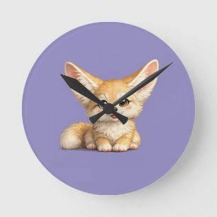 Horloge Ronde Conception de vibrations positives de renard fenne