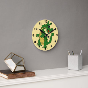 Horloge Ronde Conception Dragon Vert