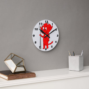 Horloge Ronde Conception du Diable Rouge