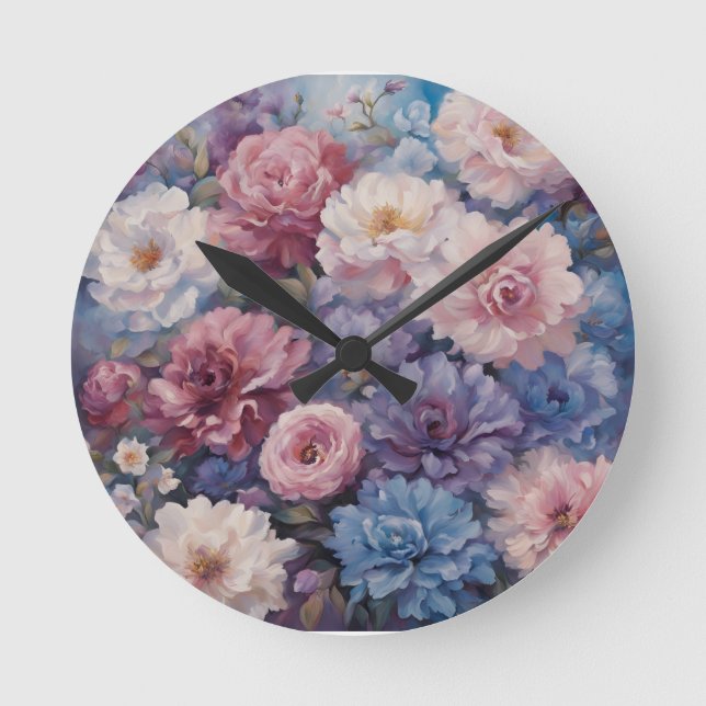 Horloge Ronde Conception fleur sauvage (Recto)