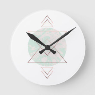 Horloge Ronde Conception géométrique d'art abstrait