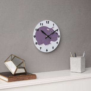 Horloge Ronde Conception Hippopotame