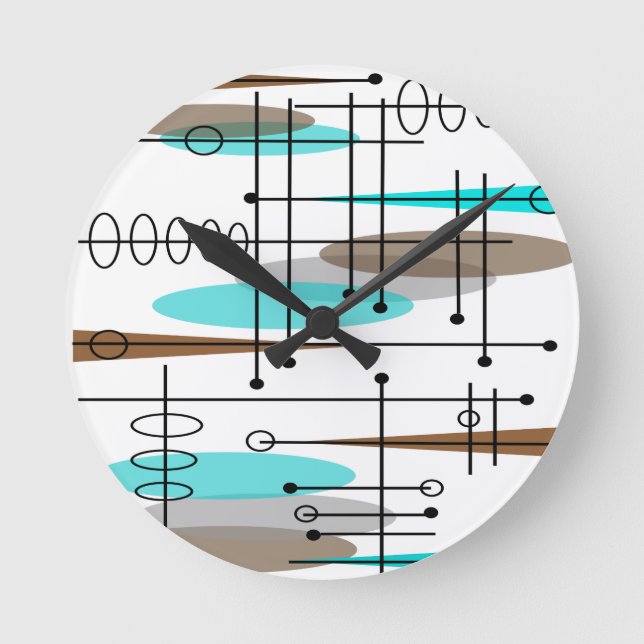 Horloge Ronde Conception inspirée par l'ère atomique du milieu d (Recto)